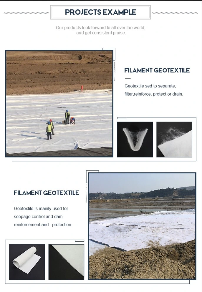 Polypropylene PP Non Woven Geotextile Fabric For Geobag Road Landfill Mine Projects 2