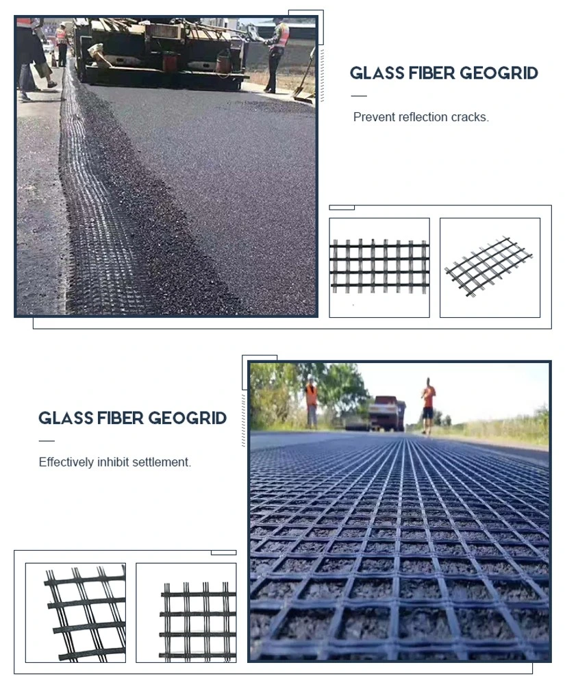 CE ISO9001 Fiberglass Geogrid For Driveway Road Reinforcement Construction 3