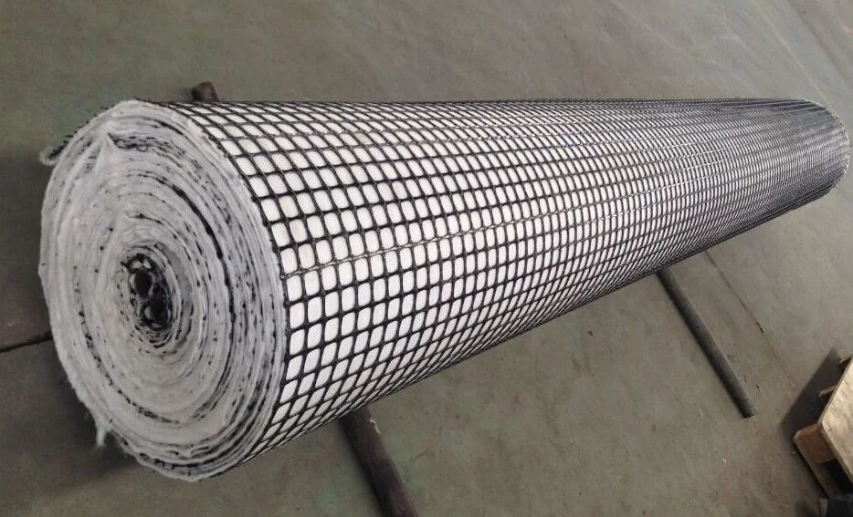 Composite Biaxial Fiberglass Geogrid With Nonwoven Geotextile For Soil Reinfocement/Road Construction Material Geocompos 7