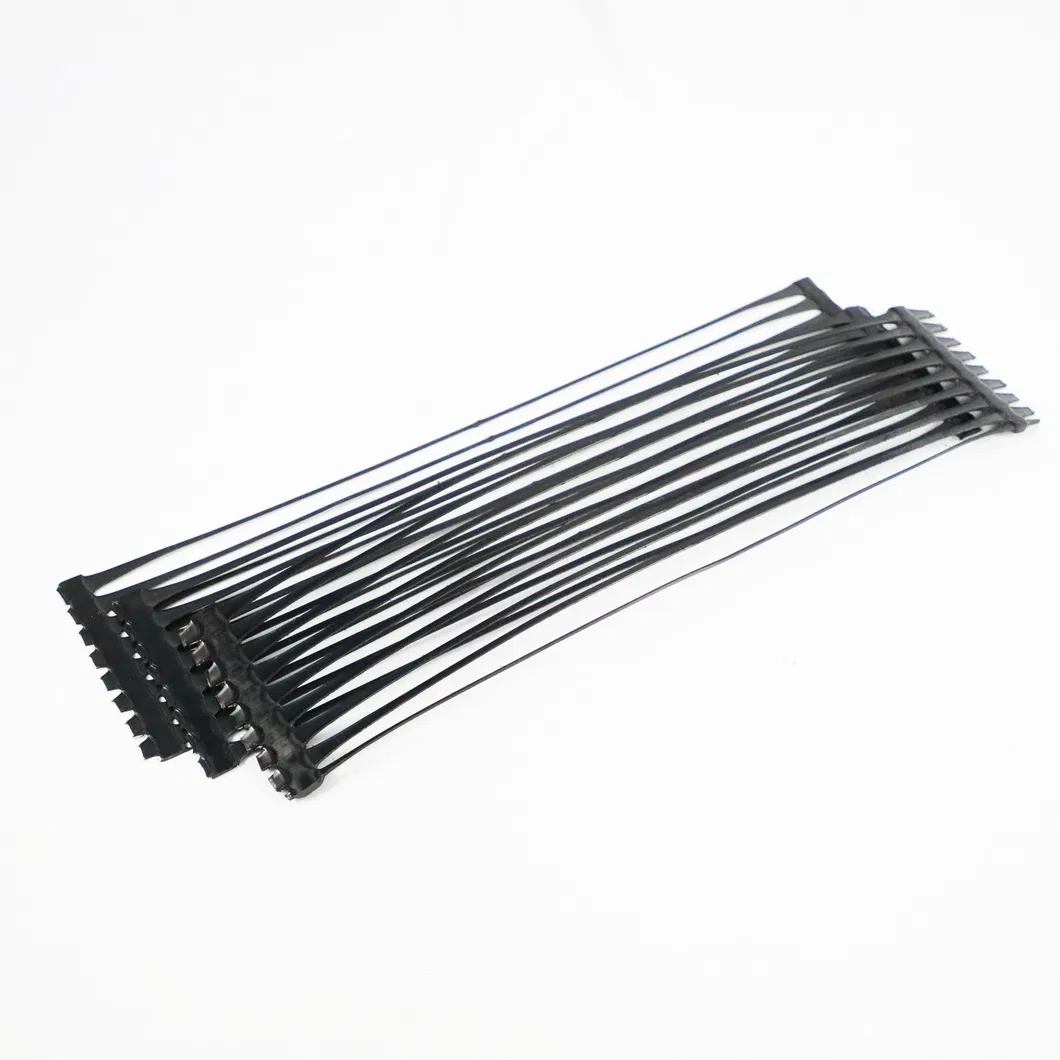 PP Plastic PE One-Way Uniaxial Polyester Geogrid Gravle Grid Ground Stabilizer for Soil Reinforcement 7