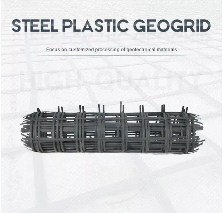 High Tenslie Strength Biaxial Welding Steel Plastic Composite Earthwork Geogrid For Soil Stabilization, Anti-Erosion Feature 0