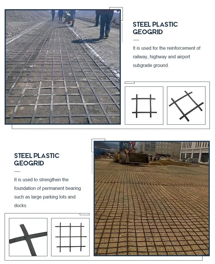 High Tenslie Strength Biaxial Welding Steel Plastic Composite Earthwork Geogrid For Soil Stabilization, Anti-Erosion Feature 3
