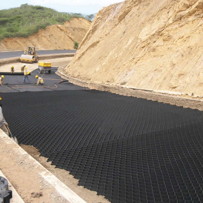 Anti Corrosion 50mm Hdpe Geocell For Soil Reinforcement Road Hill Slope