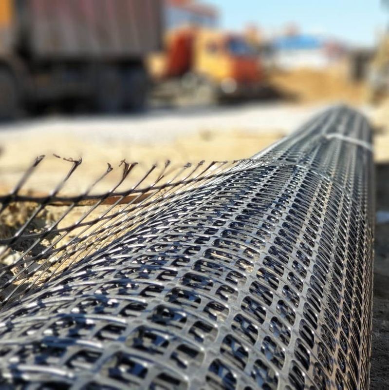 High Strength Polyester Geogrid For Basal Embankments And Soil Slope Walls Reinforcement
