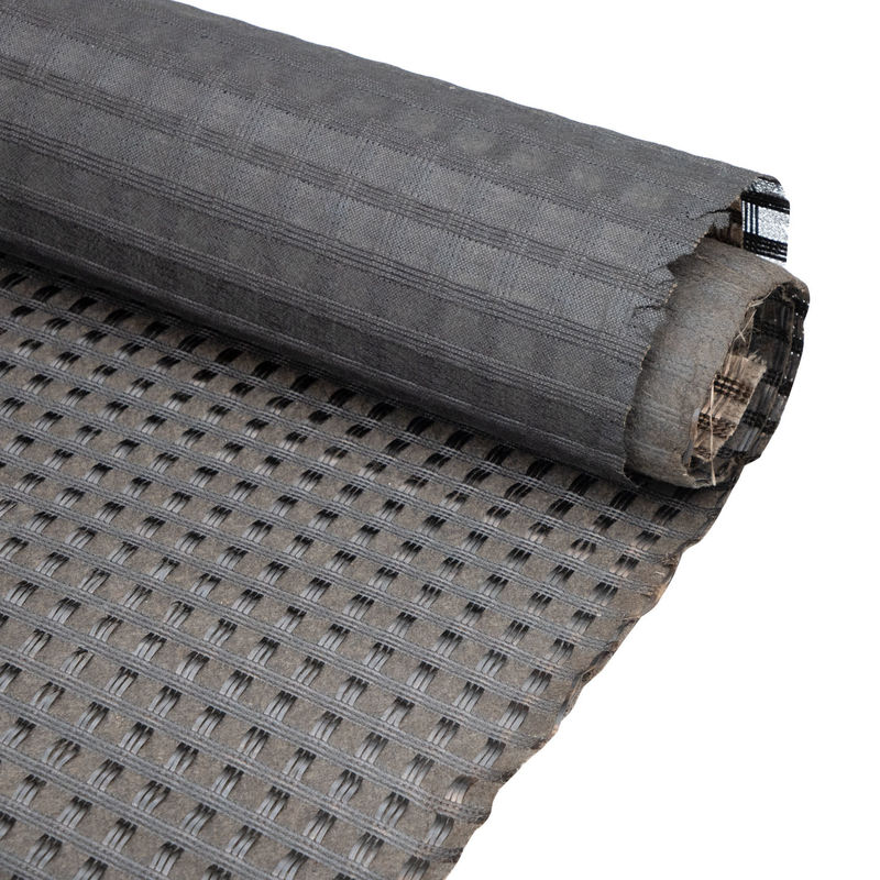 Composite Biaxial Fiberglass Geogrid With Nonwoven Geotextile For Soil Reinfocement/Road Construction Material Geocompos