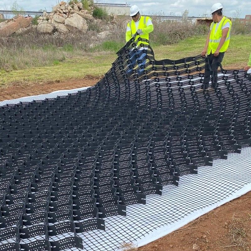 Black Gravel Stabilizer Grid Ground HDPE Geocell Factory Gravel Stabilizer for Driveway Retaining Walls
