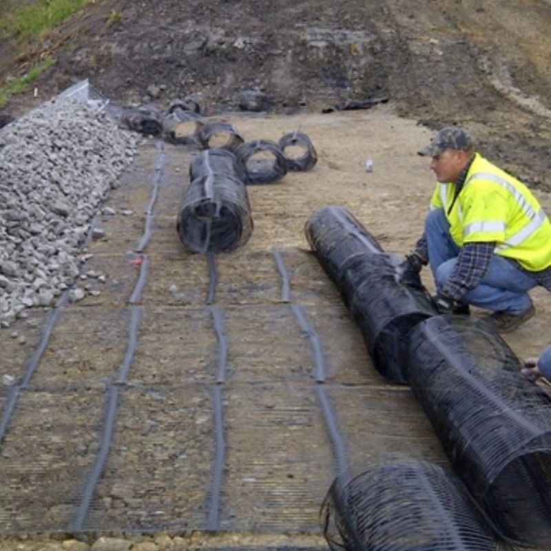 Geo Grid Ground Grid Plastic Uniaxial Polyester Geogrid Uniaxial Gravle Grid Ground For Driveway Basement