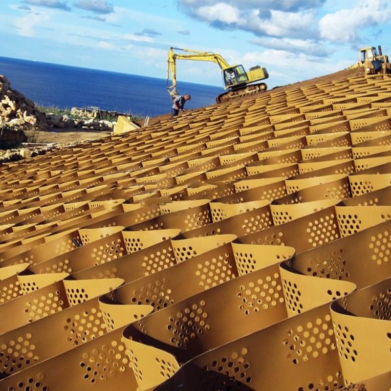 HDPE Geocell Gravel Soil Stabilizer Parking Lot Plastic Honeycomb Grid Grass Paver Grid for Driveway Concrete Road