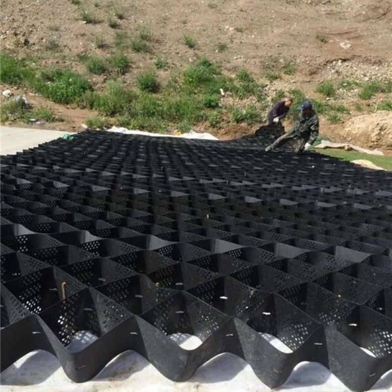 High Honeycomb Black HDPE Geocell Reinforcement Driveway For Road Gravel Stabilizer Grid Retaining Wall Embankment