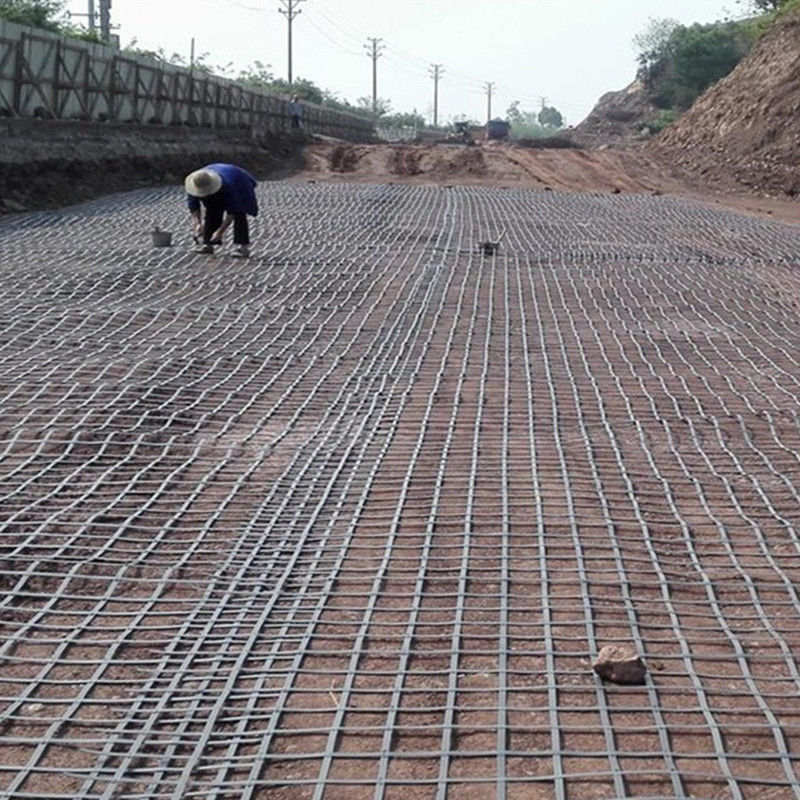 High Tenslie Strength Biaxial Welding Steel Plastic Composite Earthwork Geogrid For Soil Stabilization, Anti-Erosion Feature