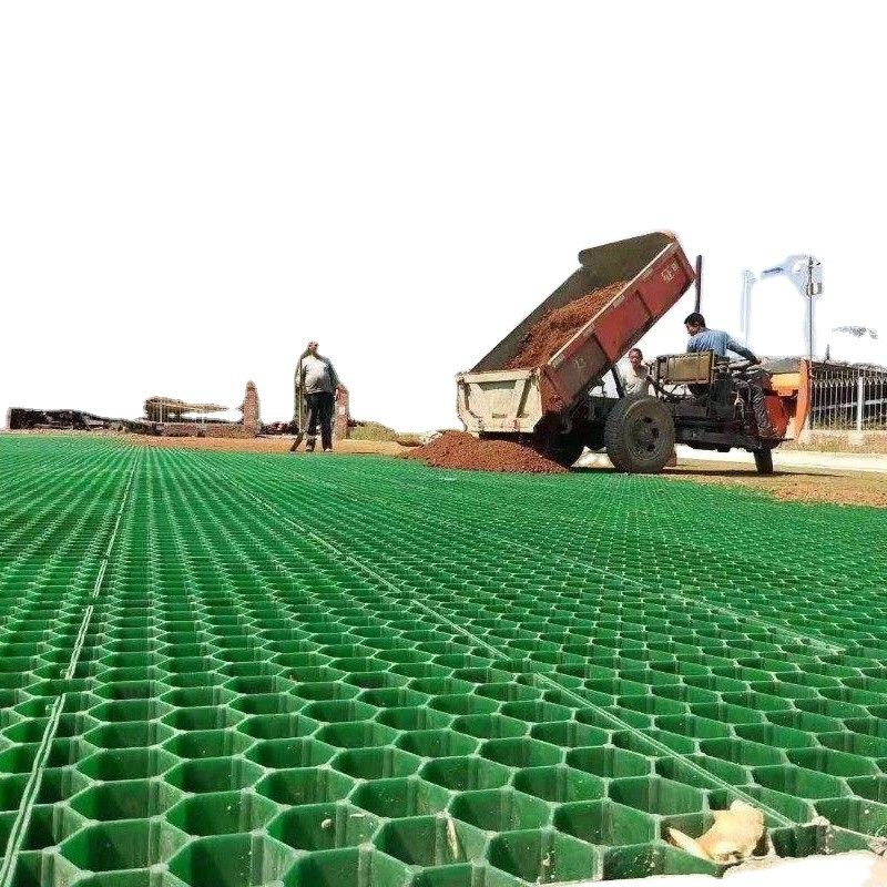 HDPE Grass Grid Manufacturer Plastic Gravel Paver Grid Grass Grid for Driveway and Parking Green Black Color