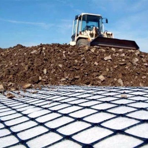 High Tensile Strength Biaxial Plastic Mesh 30kN/m Black PP/ PET Geogrid For Soil Reinforcement And Road Base Stabilization