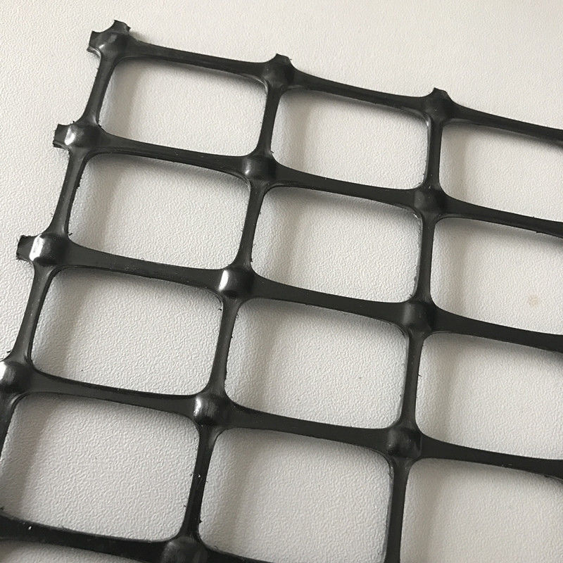 High Tensile Strength Biaxial Plastic Mesh 30kN/m Black PP/ PET Geogrid For Soil Reinforcement And Road Base Stabilization