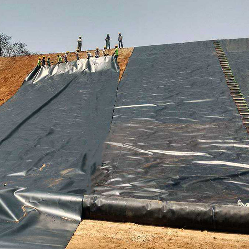 0.75-2.5mm HDPE Geomembrane Pond liner For Landfill Fish Shrimp Pond Dam Landfill Liner Mines