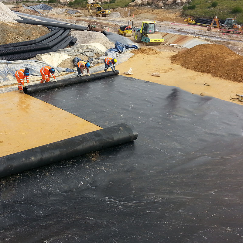0.75-2.5mm HDPE Geomembrane Pond liner For Landfill Fish Shrimp Pond Dam Landfill Liner Mines