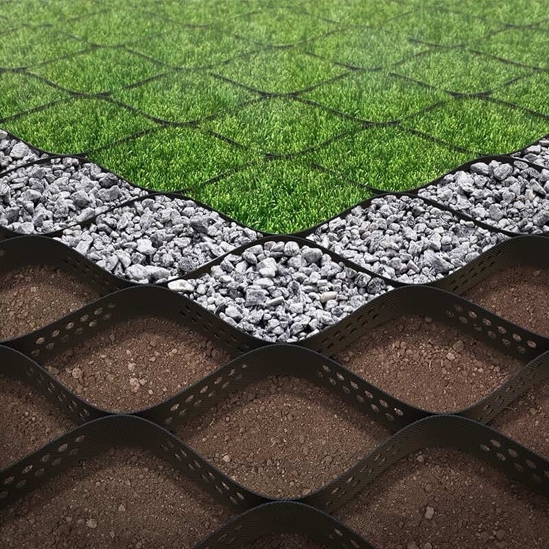 Textured with Holes HDPE Geocell High Cellular Confinement System Honeycomb HDPE Geocell for Road Foundation Slope Protection Parking Lot Driveway Retaining Wall