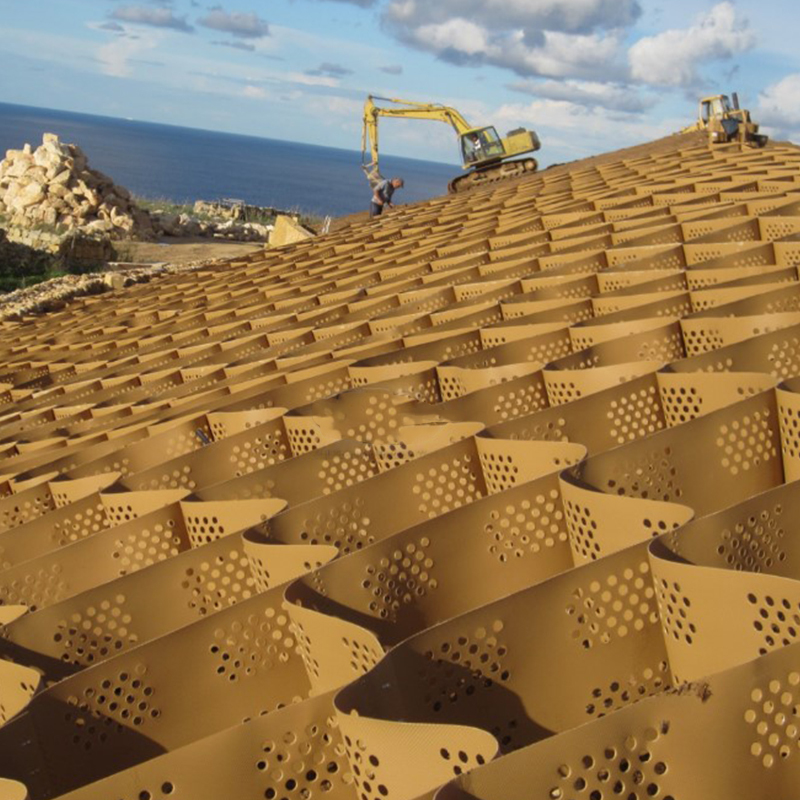 Textured and Perforated HDPE Plastic Geocell Gravel Grid for Driveway Stabilization, Road Base Reinforcement, Parking Lot and Slope Protection