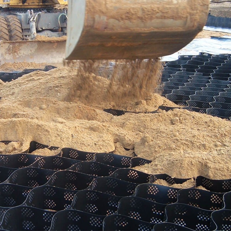 Textured and Perforated HDPE Plastic Geocell Gravel Grid for Driveway Stabilization, Road Base Reinforcement, Parking Lot and Slope Protection