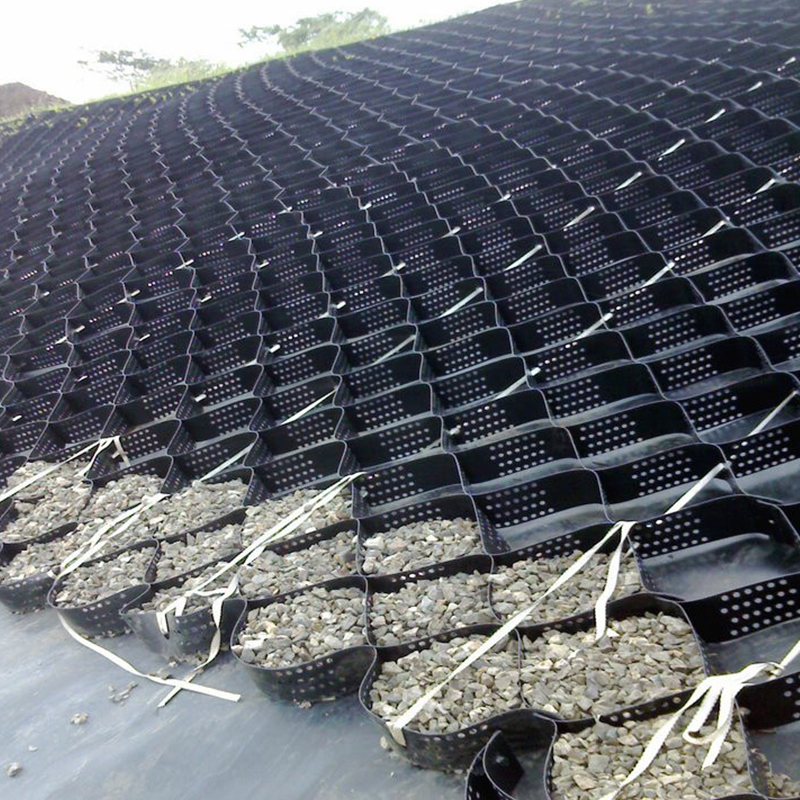 Textured and Perforated HDPE Plastic Geocell Gravel Grid for Driveway Stabilization, Road Base Reinforcement, Parking Lot and Slope Protection
